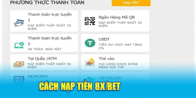 Cách nạp tiền 8xbet đơn giản